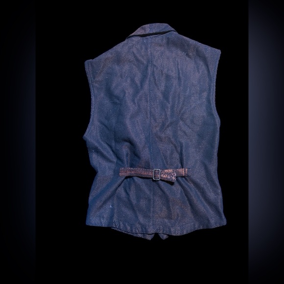 80’s Collared Black and Bronze Sleeveless Vest - Picture 3 of 10